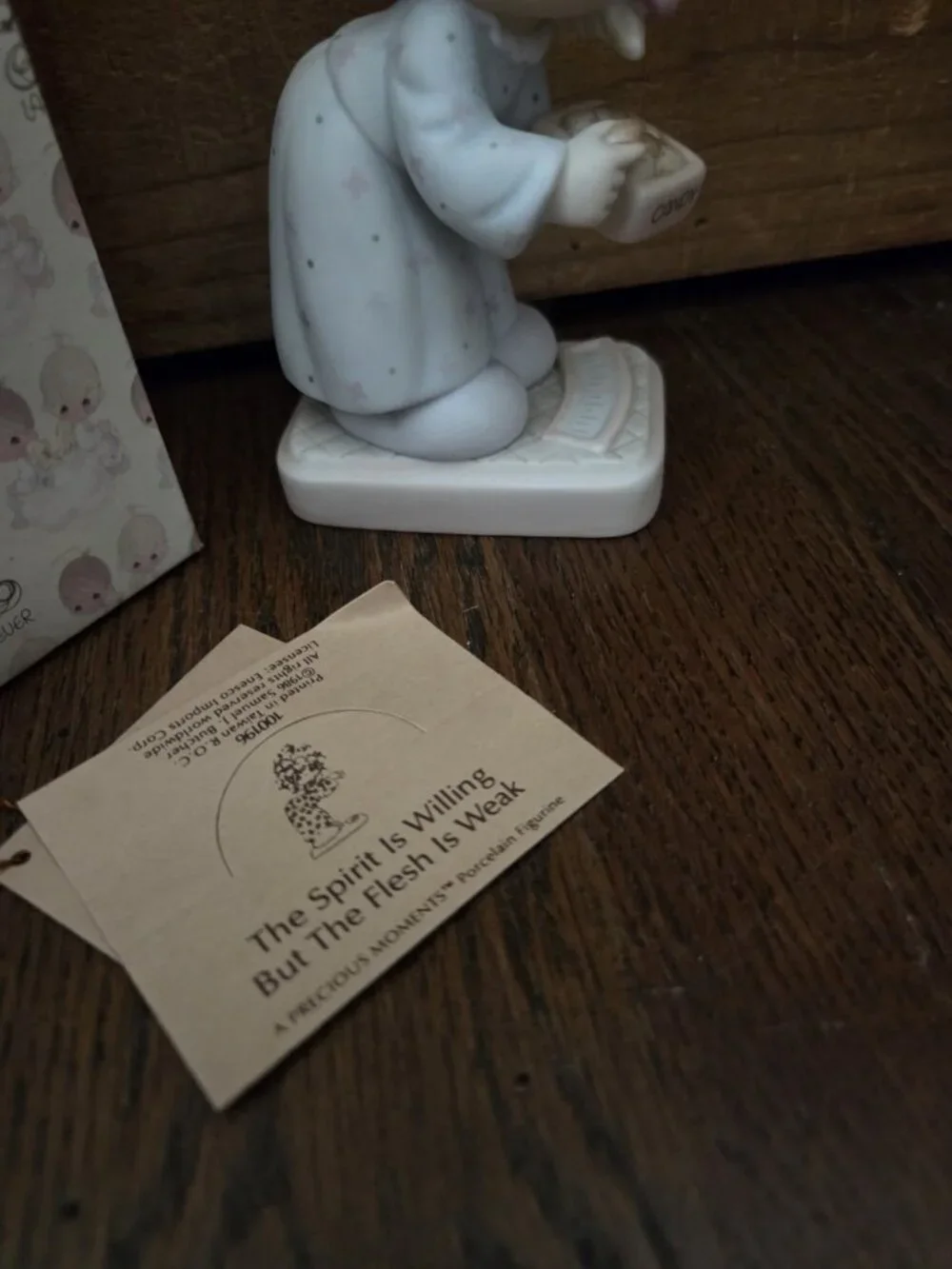 Vtg Precious Moments - The Spirit is Willing, but the Flesh is Weak #100196 1986